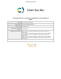 Chemical Tools for Synthesis, Modification, and Analysis of Lipids