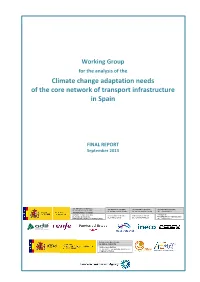 Climate Change Adaptation Needs of the Core Network of Transport Infrastructure in Spain