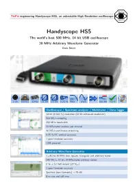 Handyscope HS5, an Unbeatable High Resolution Oscilloscope