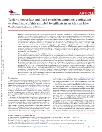 Taylor's Power Law and Fixed-Precision Sampling