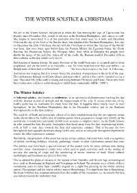 The Meaning of the Winter Solstice