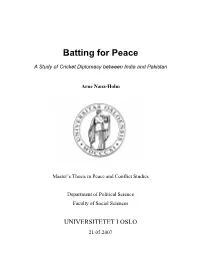 Batting for Peace