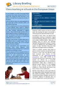 Chess Teaching in Schools in the European Union