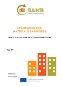 Framework for Materials Passports