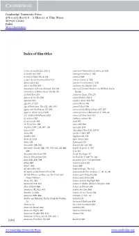 Index of Film Titles
