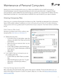 Maintenance of Personal Computers