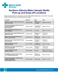 Northern Alberta Water Sample Bottle Pick-Up and Drop-Off Locations.Pub