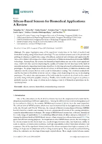Silicon-Based Sensors for Biomedical Applications: a Review