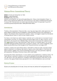 Strauss-Howe Generational Theory