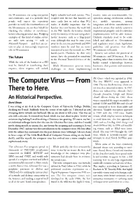 The Computer Virus — from the First IBM-PC Virus Appeared in 1986