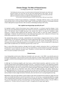 Climate Change: the Role of Flawed Science an Analysis by Peter Laut – November 2009