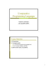 Comparative Programming Languages
