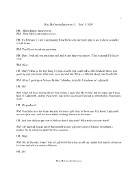 Reta Mcgovern Interview #1 – Feb 13, 2009