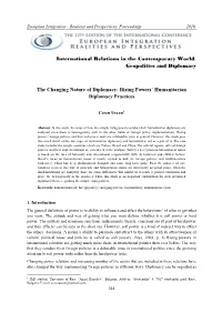 Rising Powers' Humanitarian Diplomacy Practices