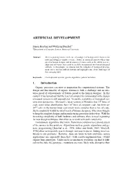 Artificial Development