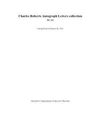 Charles Roberts Autograph Letters Collection MC.100