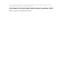 Final Report of the San Diego Charter Review Committee—Draft