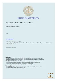 Objects in Time : Studies of Persistence in B-Time