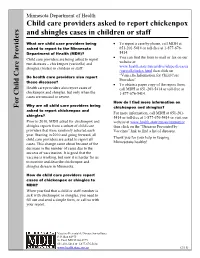 Reporting Requirements for Chickenpox and Shingles (PDF)