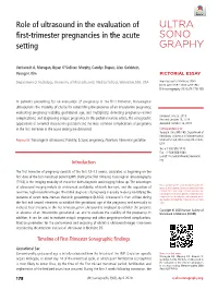 Role of Ultrasound in the Evaluation of First-Trimester Pregnancies in the Acute Setting