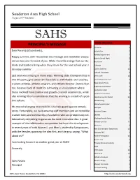 Souderton Area High School PRINCIPAL's MESSAGE