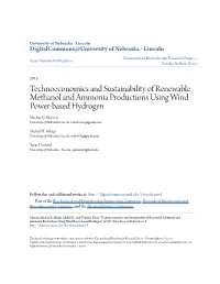 Technoeconomics and Sustainability of Renewable Methanol and Ammonia Productions Using Wind Power-Based Hydrogen Michael J