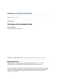 The History of the Contempt Power