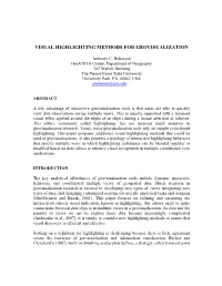 Visual Highlighting Methods for Geovisualization