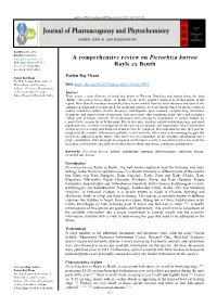 A Comprehensive Review on Picrorhiza Kurroa Royle Ex Benth