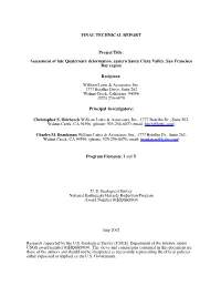 FINAL TECHNICAL REPORT Project Title: Assessment of Late Quaternary