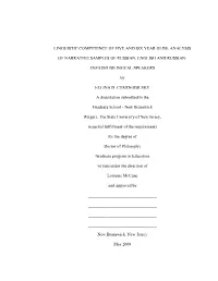 Linguistic Competence of Five and Six Year Olds: Analysis