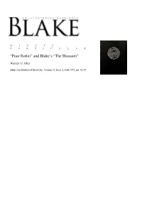 Poor Robin” and Blake’S “The Blossom”