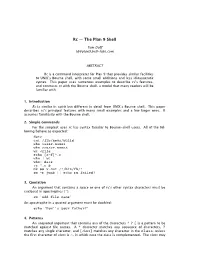 Rc the Plan 9 Shell