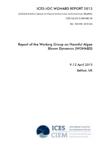 Report of the Working Group on Harmful Algae Bloom Dynamics (WGHABD)