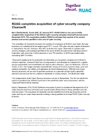 RUAG Completes Acquisition of Cyber Security Company Clearswift