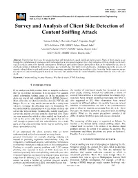 Survey and Analysis of Client Side Detection of Content Sniffing Attack