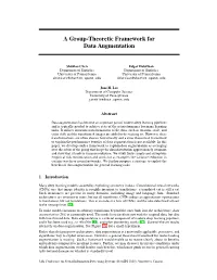 A Group-Theoretic Framework for Data Augmentation