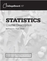 AP Statistics Course Description