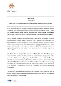 ERC Press Release O in 2012, Prof