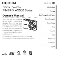 Fujifilm Finepix AX550 Digital Camera User Guide Manuals