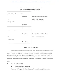 Joint Status Report: U.S. and Plaintiff States V