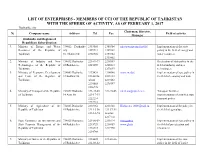 List of Enterprises