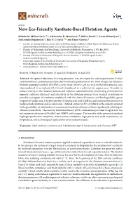 New Eco-Friendly Xanthate-Based Flotation Agents
