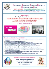'New Perspectives in Teaching English Language And