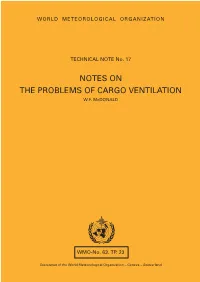 Notes on the Problems of Cargo Ventilation W.F