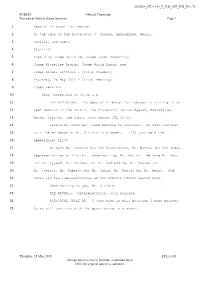 Public Transcript of the Hearing Held on 28 May 2015 in the Case Of
