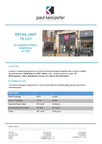 Retail Unit To