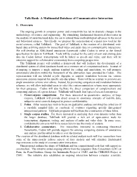 Talk Bank: a Multimodal Database of Communicative Interaction