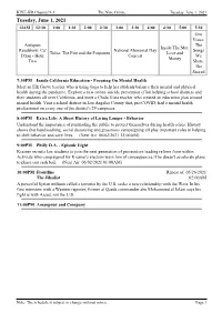 Tuesday, June 1, 2021