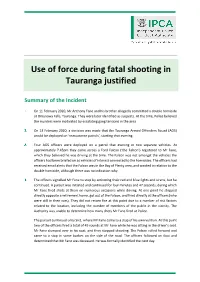 Use of Force During Fatal Shooting in Tauranga Justified